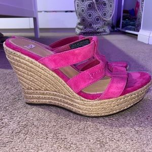 UGG Pink Suede Wedges